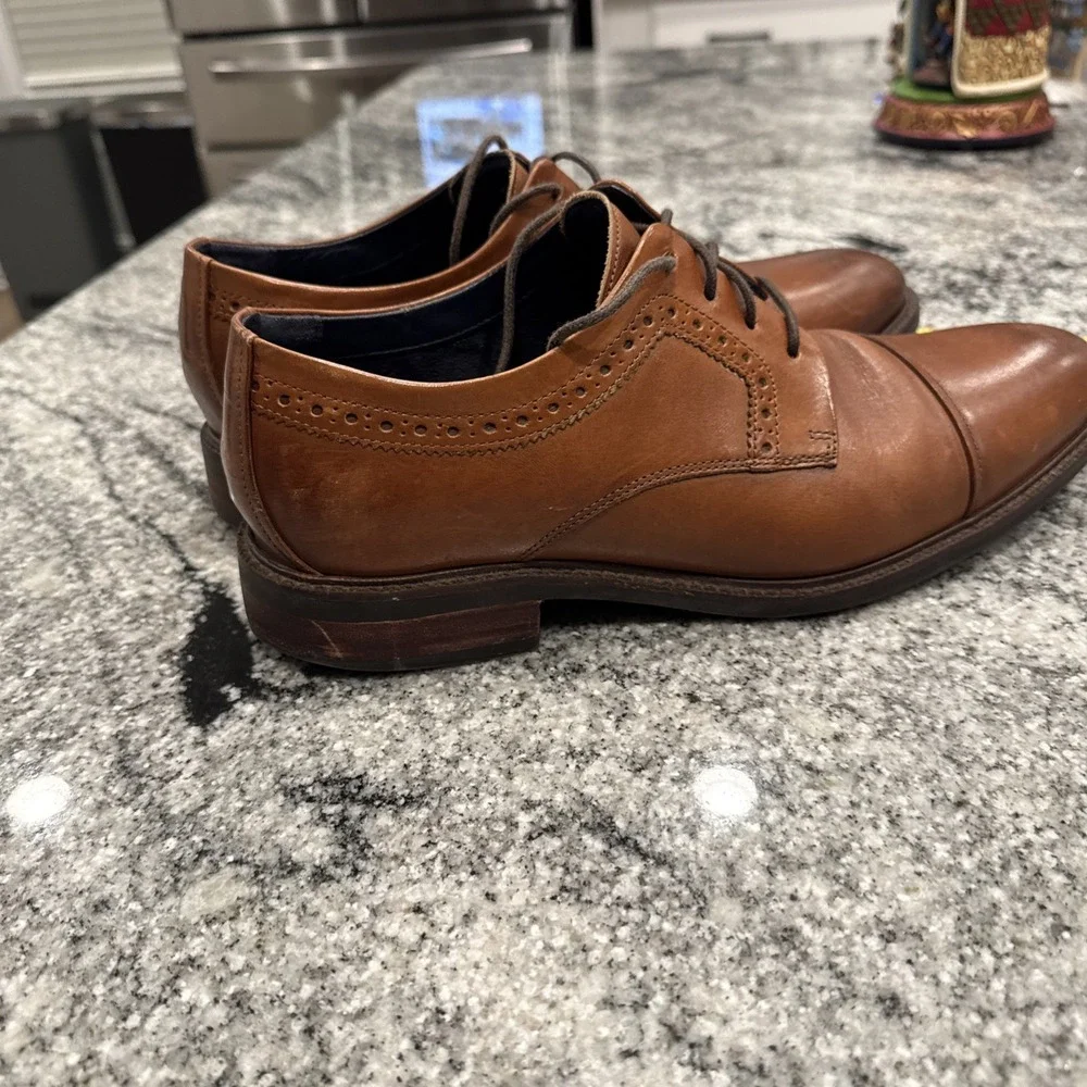 Cole Haan C28882 Brown Leather Cap Toe Dress Shoes‎ Mens Size 10 M #007